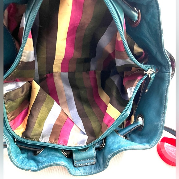 Blue Green Leather Shoulder Bag Handbag by Tignanello - Picture 16 of 16